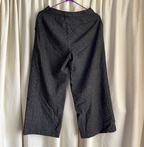 Wide Leg Formal Black Trousers With Inner Lining