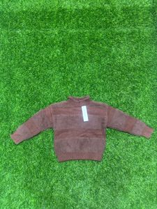 Brown Striped Turtleneck Sweater