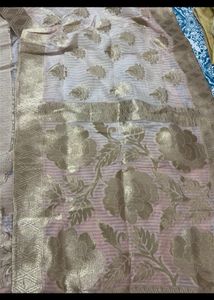 Floral Patterned Chiffon Scarf