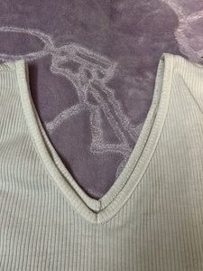 Ribbed V-Neck Crop Top