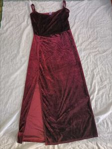 Burgundy Velvet Slip Dress