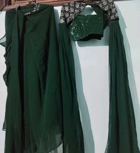 draped saree style dress