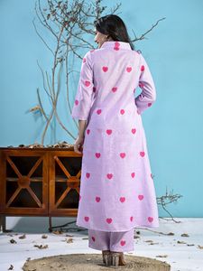 Lavender Heart Print Co-Ord Set