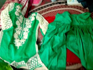 Green White Salwar Suit