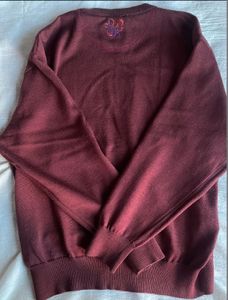 Maroon Embroidered Sweatshirt