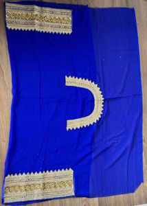 Royal Blue Embroidered Heavy Saree
