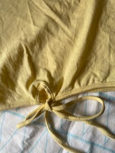 Pastel Yellow Ribbed Crop Tank Top – Size L