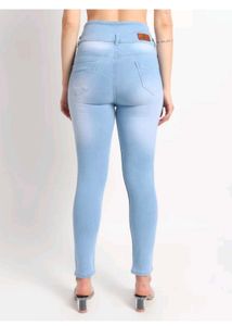 TYFFYN Women Slim Mid Rise Light Blue Jeans