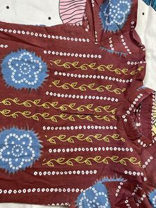 Brown Cotton Suit Set With Dupatta Women’s