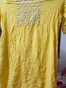 Yellow Embroidered Kurta