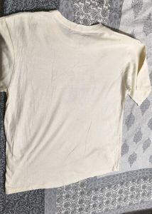 Heyday Women Cream Cotton Printed Regular Tshirt