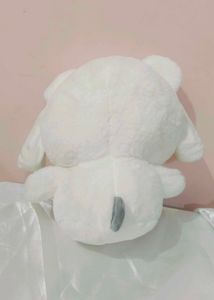 Cute White Plush Bunny Doll with Blue Bow Tie – So