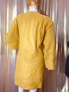 Mustard Button-Down Coat lenth 34(2dec5)
