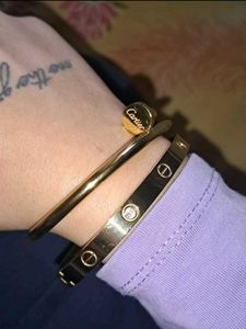 Cartier Stainless Steel Gold Bracelets Combo