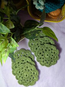 Set Of 6 Crochet Handmade Coasters