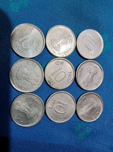 10 Paisa Coins Shifting Error 9 Piece, Rare