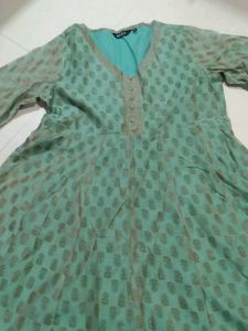 Mint Green Patterned Kurti