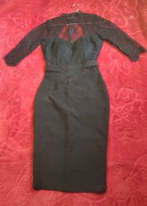 cocktail party Black Lace Midi Dress🎀🖤✨