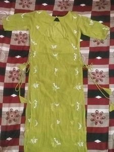 Green Embroidered Kurta for womens