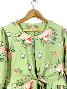 Sage Green Floral Dress (Women)