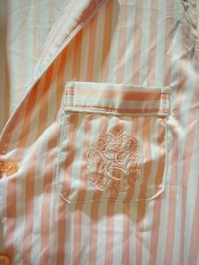 Blush Pink Striped Pajama Shirt – EBLIN