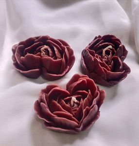 Burgundy Heart Candles