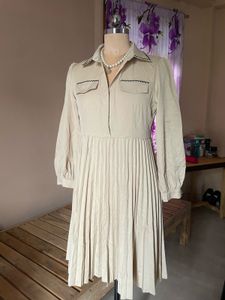 Vintage Pleated Shirt Dress
