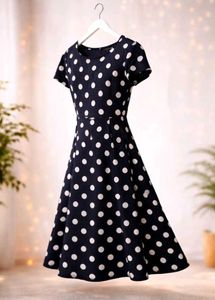 Navy Polka Dot Dress