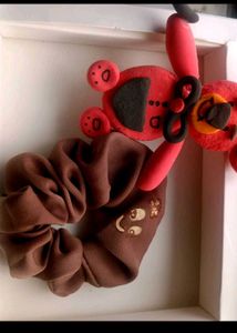 Brown Fabric Scrunchie
