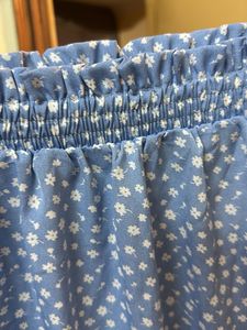 Floral Blue Crop Top And Skirt