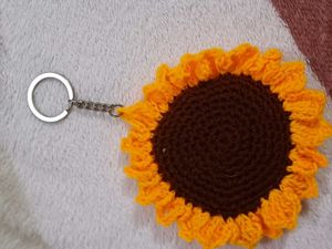 Handmade Crochet Keychain Sunflower