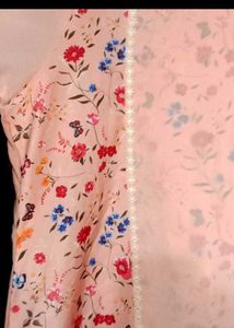 Peach Floral Kurti Set❤️❤️