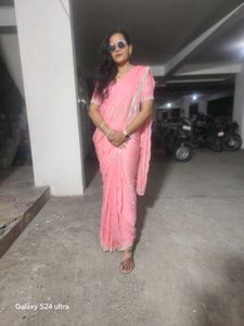 One Time Used Saree With Stitched Blouse