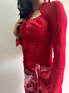 Red Mesh Top