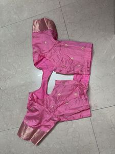 Pink Saree With Ready Blouse
