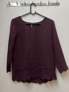 Burgundy Long Sleeve Top
