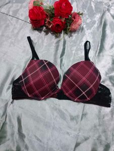 Imported Lasenza Burgundy Plaid Bra