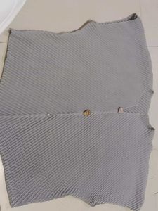 Grey Pleated Top