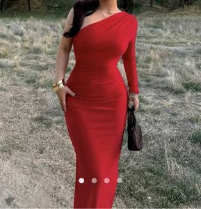 Red One-Shoulder Dress