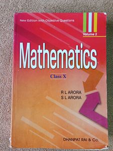 S.L Arora Mathematics Book , Class- 10,  Vol. 1&amp;2