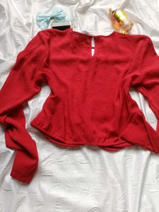 H&amp;M Red Twist-Front  Top