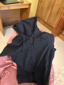 Black Hoody With Neck Mask Attached