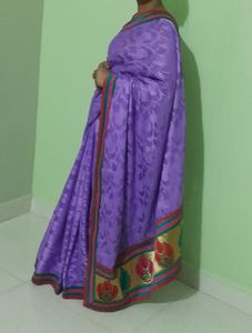 Purple Saree With Pink Blouse