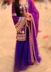 Purple Embroidered Kurta Set