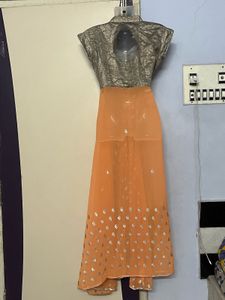 Pintrest Elegant Orange &amp; Silver Maxi Dress