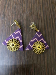 Set Of 4 Handmade Fabric Earrings - Unique Designs