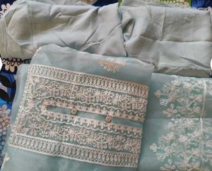 Elegant Blue Embroidered Suit