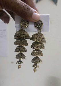Antique Gold Jhumka Earrings