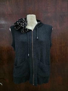 gray half sweater