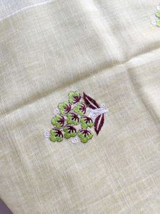 Pista Pure cotton Saree With Blouse Piece